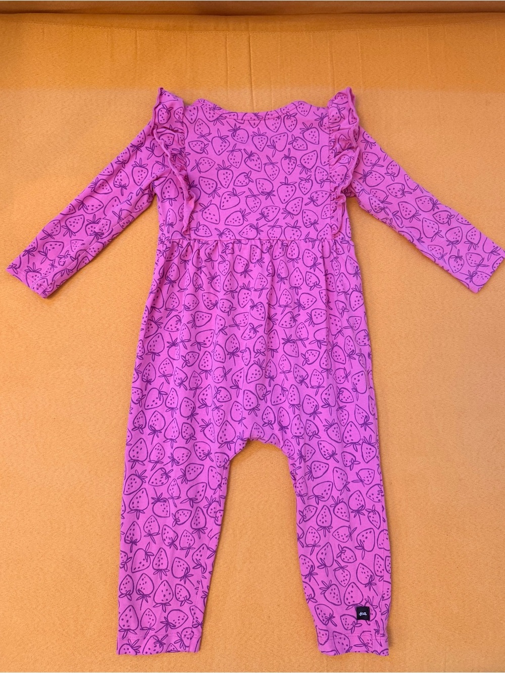 Tea Collection Snap Front Ruffle Baby Romper - Picture 2 of 5